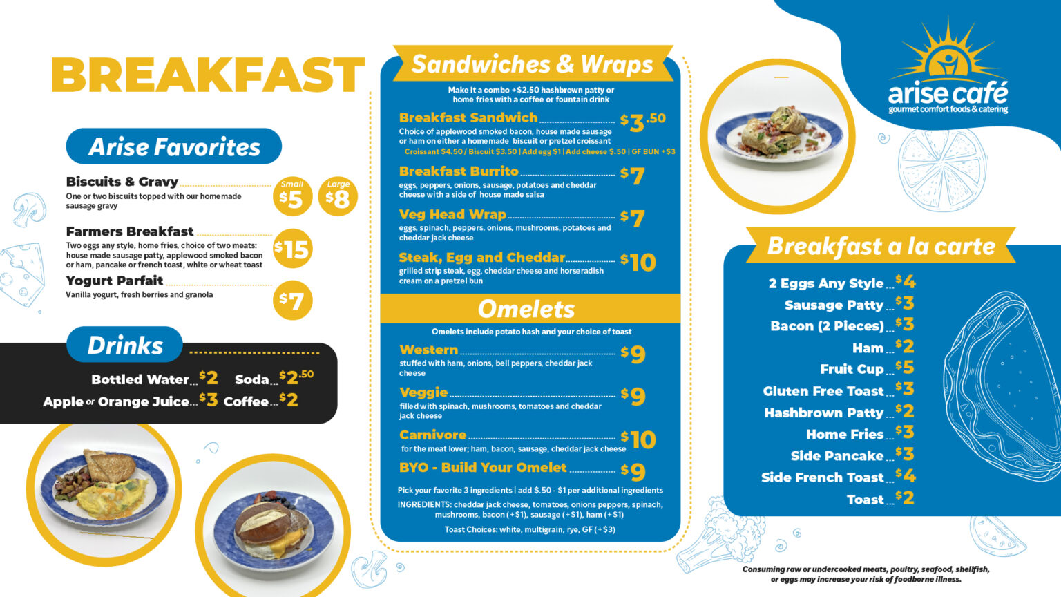 Menu Arise Café